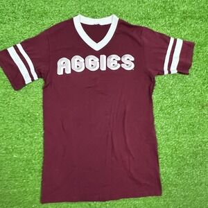 Vintage Texas A&M Women's Shirt Small 80s Maroon And White Aggie Football